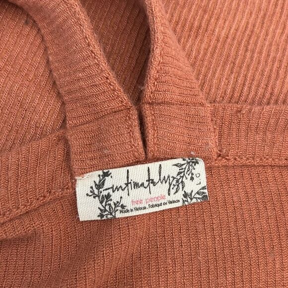 Free People Intimately Women’s Ribbed Tank Top Cayenne Orange Sz Large - Picture 3 of 3